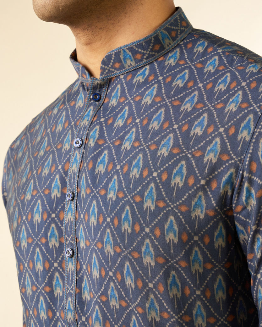Diwas Men Opulent Blue Kurta