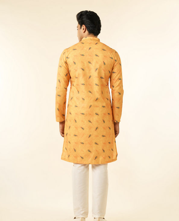 Diwas Men Breezy Mustard Kurta