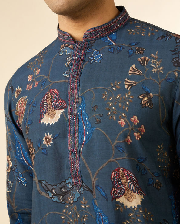 Diwas Men Azure Hues Royal Kurta