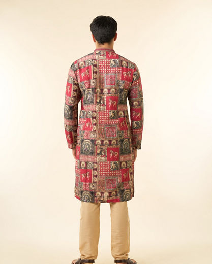 Diwas Men Regal Red Enchantment Kurta