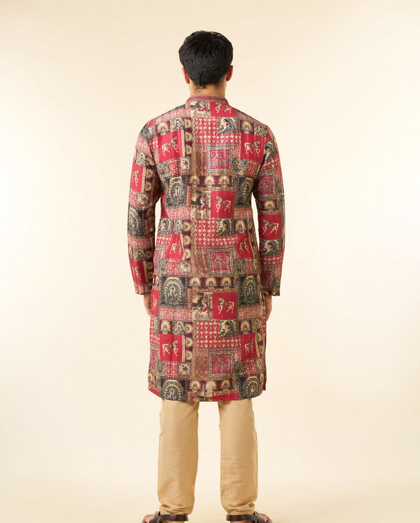 Diwas Men Regal Red Enchantment Kurta