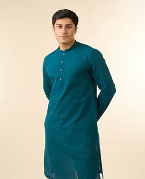 Diwas Men Teal Blue Aura Kurta