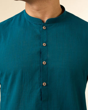 Diwas Men Teal Blue Aura Kurta