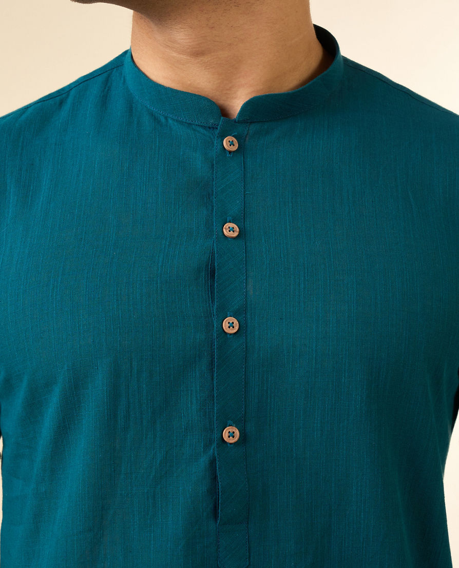 Diwas Men Teal Blue Aura Kurta