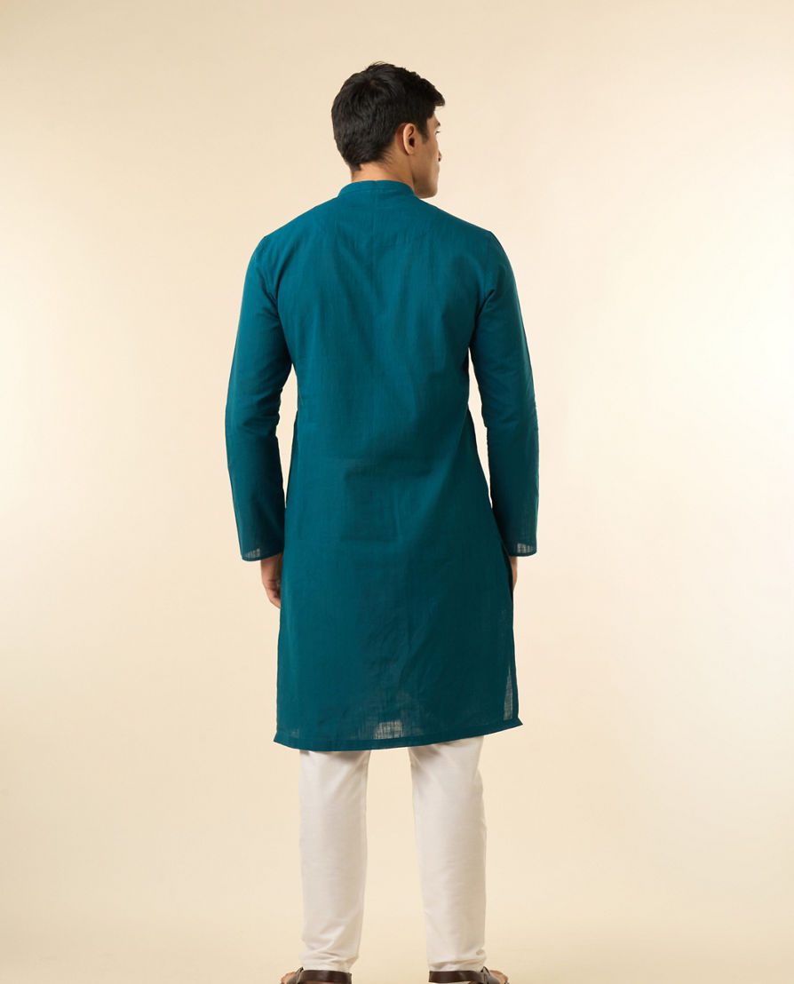 Diwas Men Teal Blue Aura Kurta