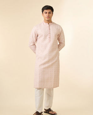 Diwas Men Pink Elegance Georgette Kurta
