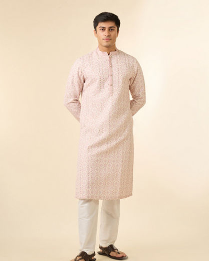 Diwas Men Pink Elegance Georgette Kurta