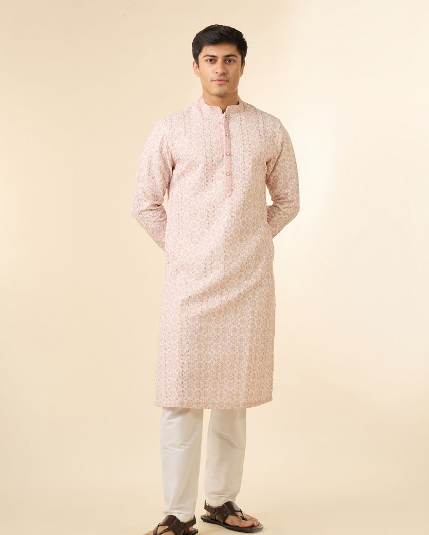 Diwas Men Pink Elegance Georgette Kurta