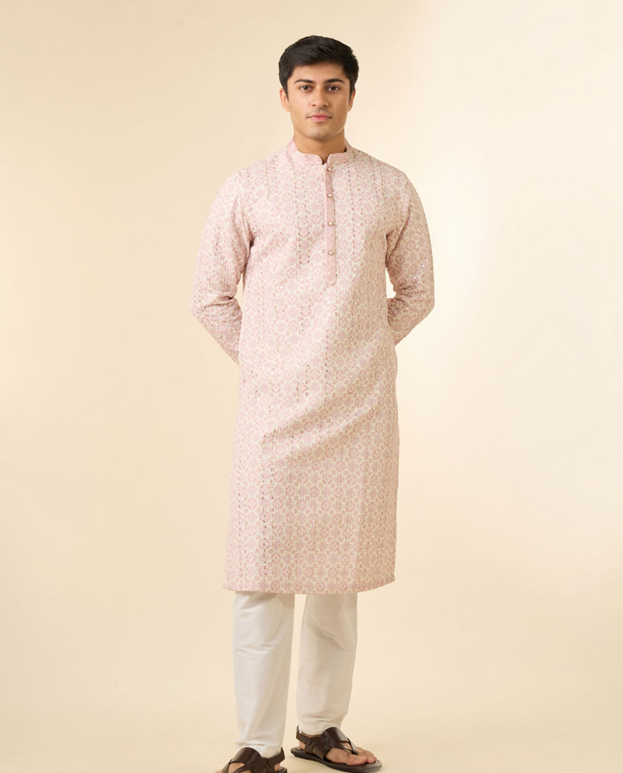 Diwas Men Pink Elegance Georgette Kurta