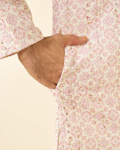 Diwas Men Pink Elegance Georgette Kurta