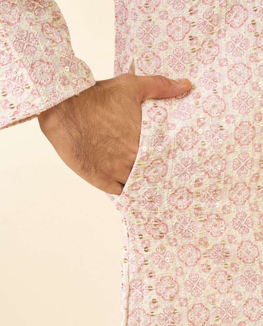 Diwas Men Pink Elegance Georgette Kurta