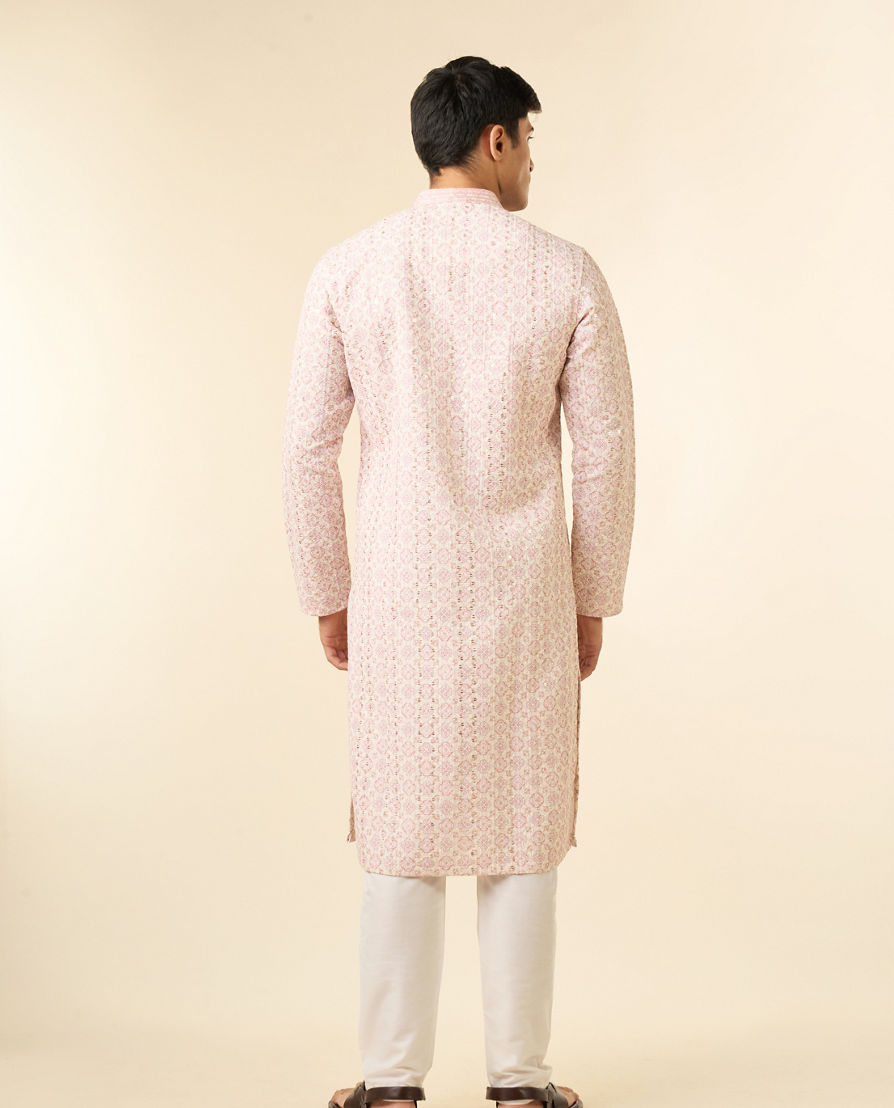 Diwas Men Pink Elegance Georgette Kurta