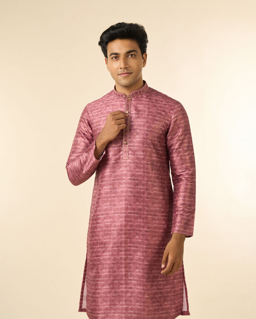 Diwas Men Dusty Pink Kurta