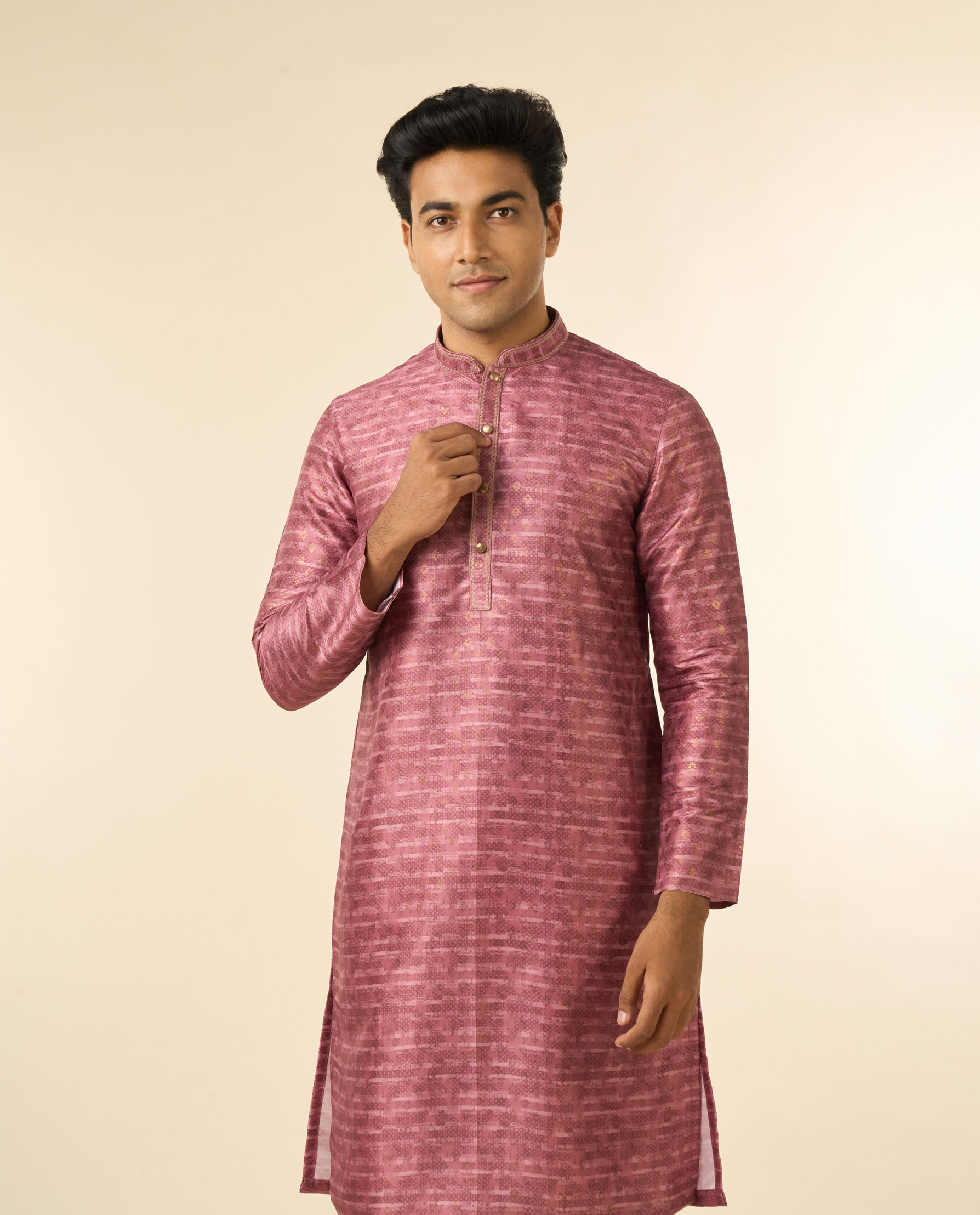 Diwas Men Dusty Pink Kurta