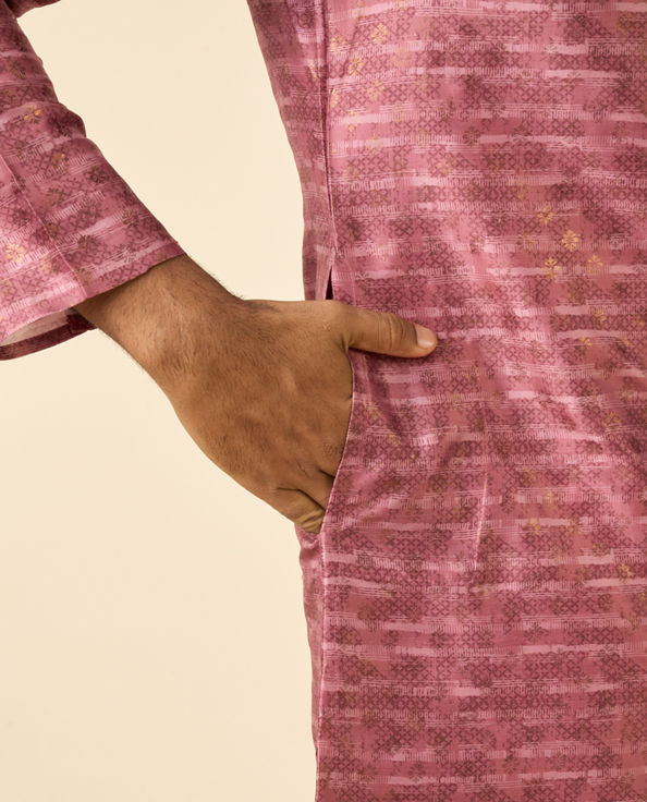 Diwas Men Dusty Pink Kurta