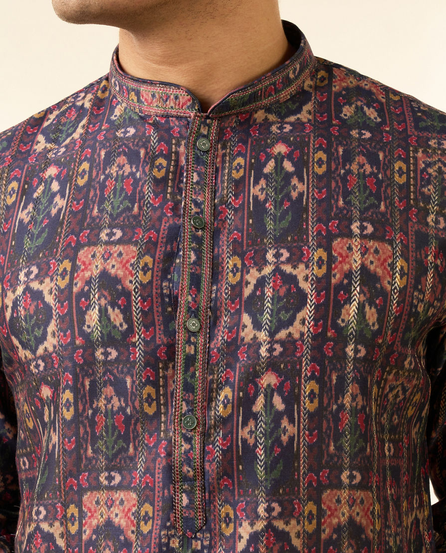 Diwas Men Enchanting Dark Blue Kurta