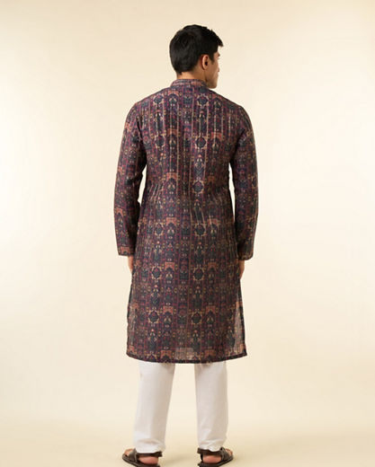 Diwas Men Enchanting Dark Blue Kurta