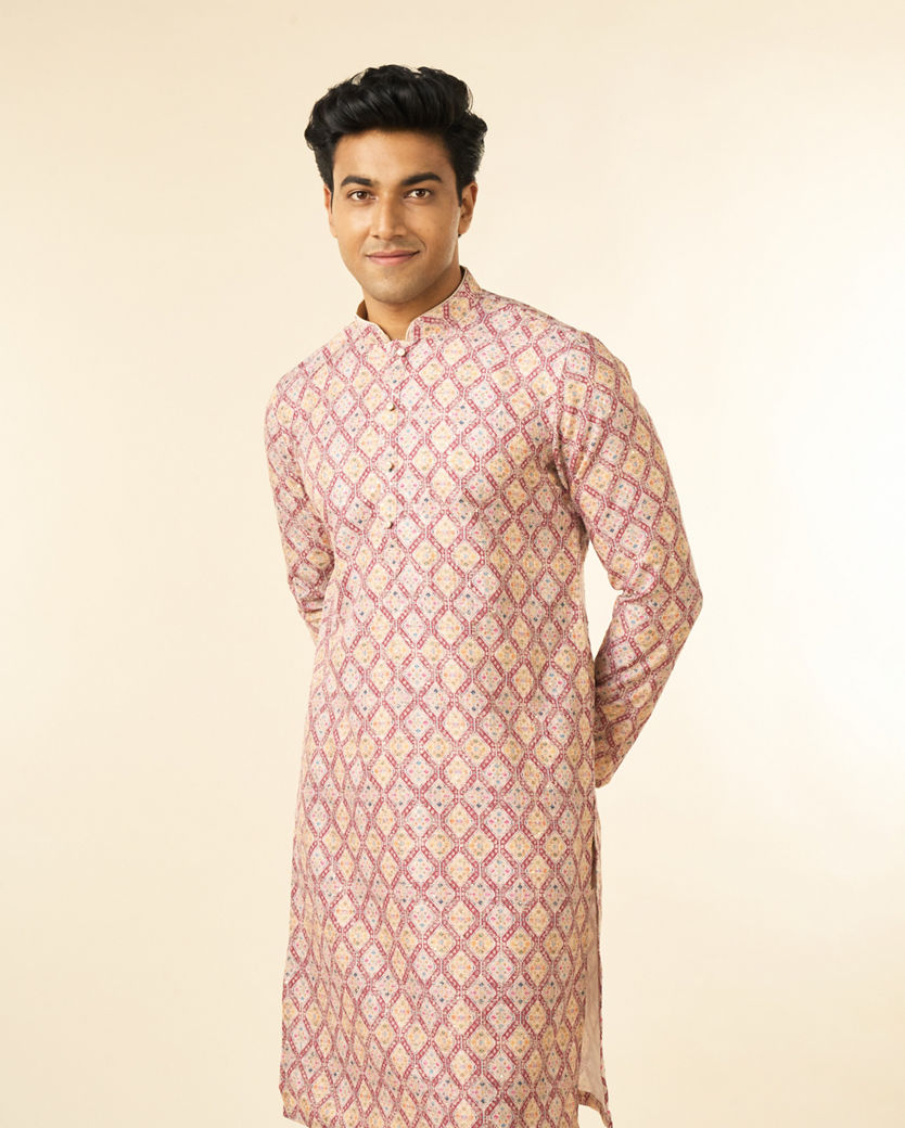 Diwas Men Beige Chic Elegance Kurta