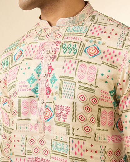 Diwas Men Delicate Beige Celebration Kurta