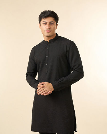 Diwas Men Black Opulence Kurta