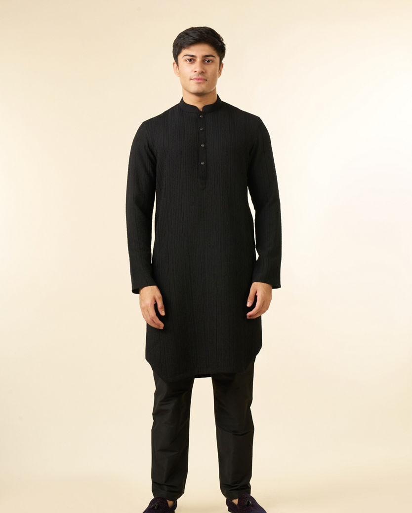 Diwas Men Black Opulence Kurta