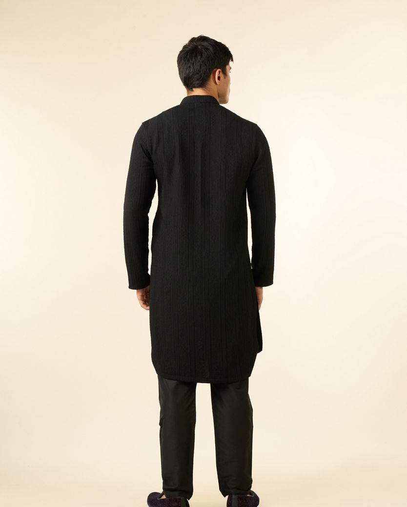 Diwas Men Black Opulence Kurta