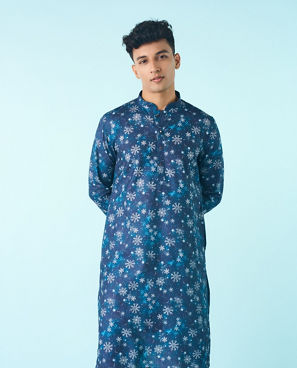 Diwas Men Enchanting Dark Blue Kurta