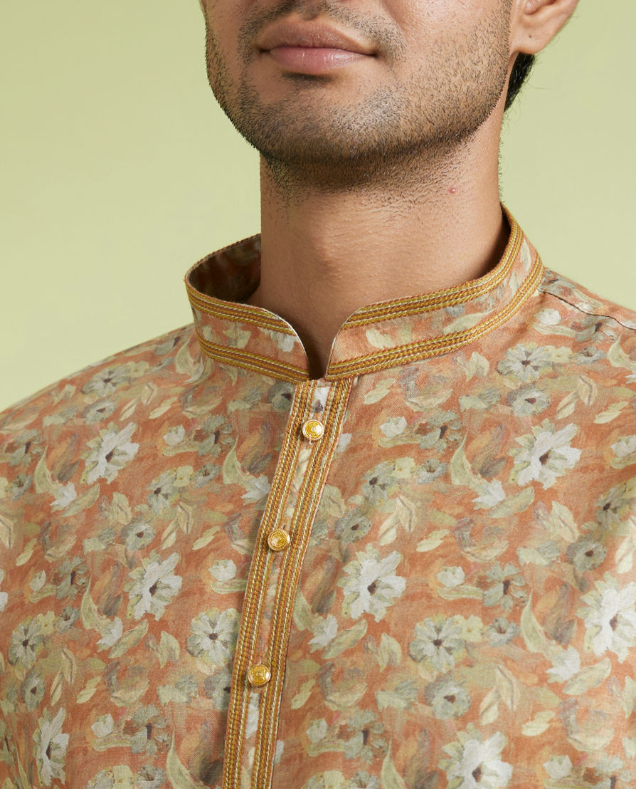 Diwas Men Sunburst Mustard Festive Kurta