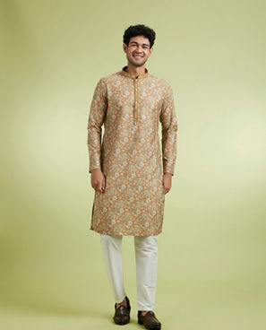 Diwas Men Sunburst Mustard Festive Kurta