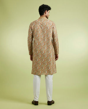 Diwas Men Sunburst Mustard Festive Kurta