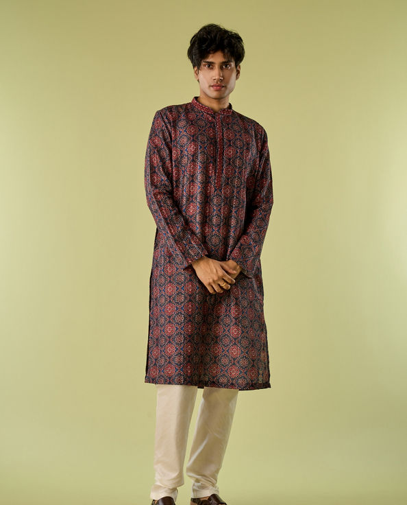 Diwas Men Dark Blue Kurta