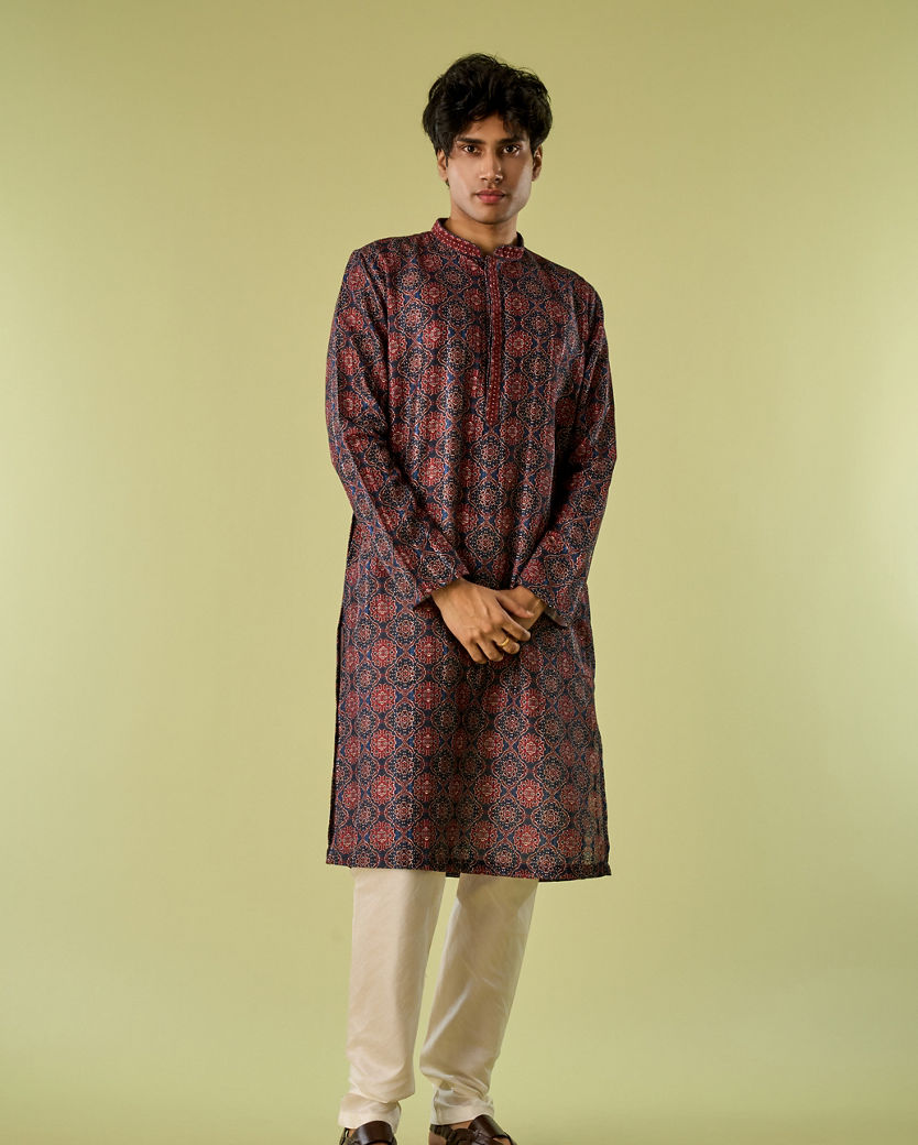 Diwas Men Dark Blue Kurta
