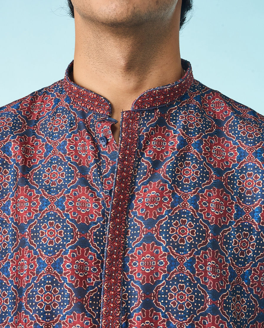 Diwas Men Dark Blue Kurta