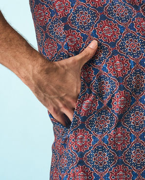 Diwas Men Dark Blue Kurta