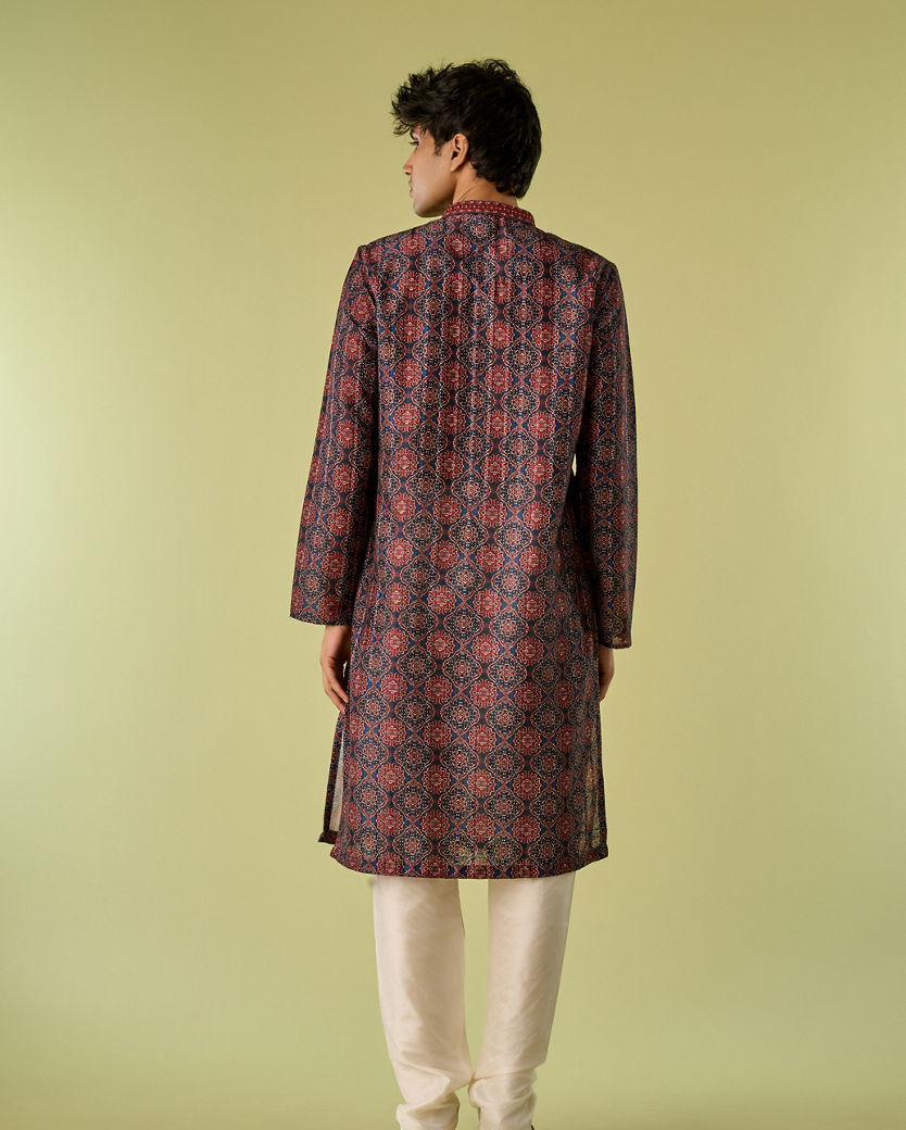 Diwas Men Dark Blue Kurta