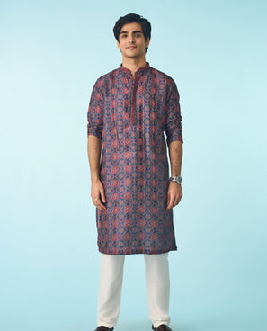 Diwas Men Dark Blue Kurta
