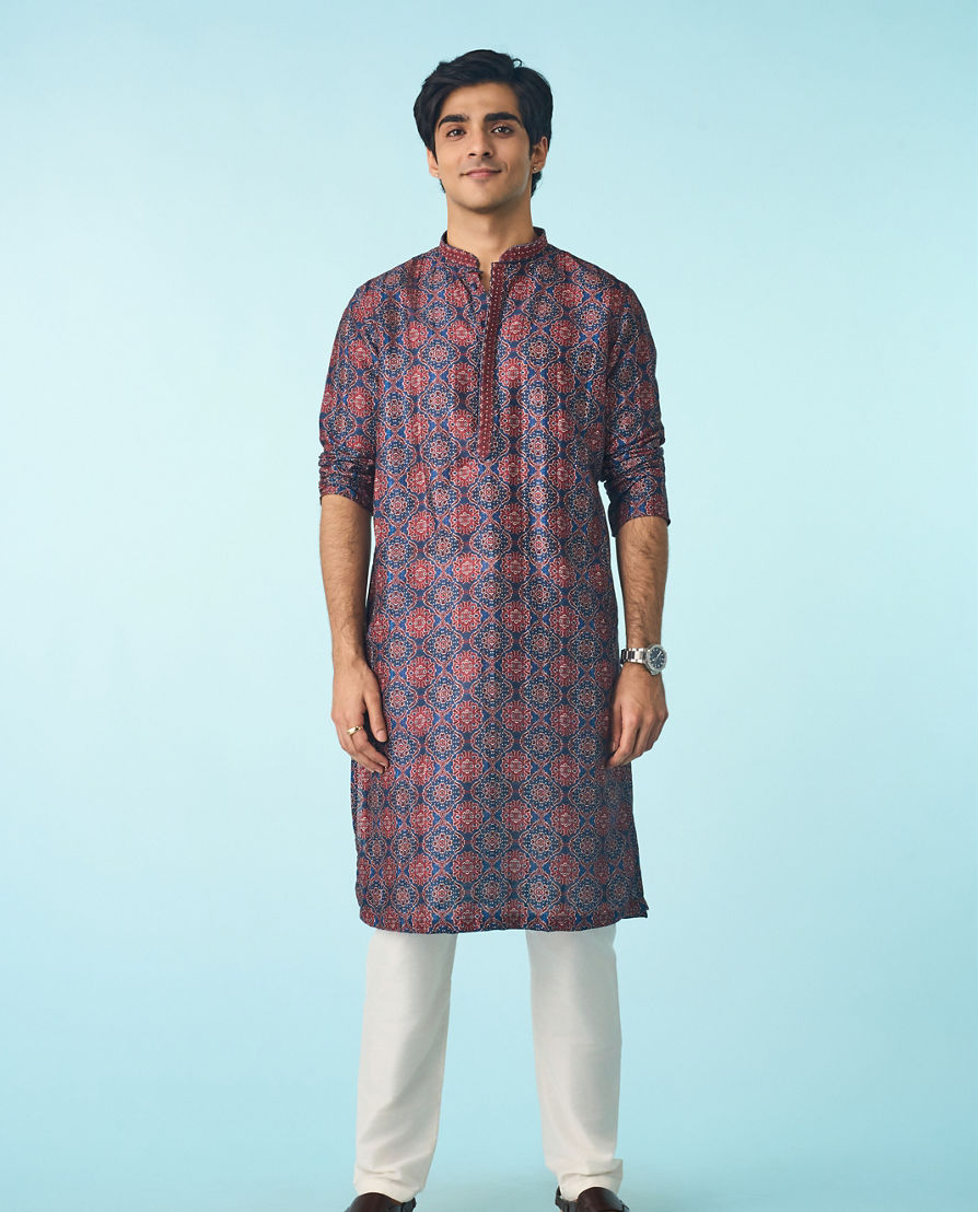 Diwas Men Dark Blue Kurta
