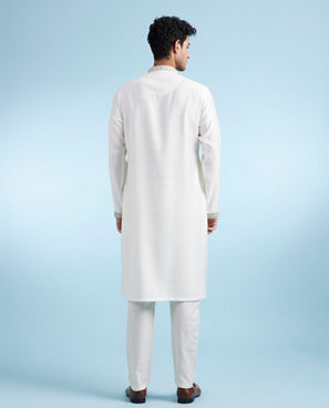 Diwas Men Warm White Festive Kurta
