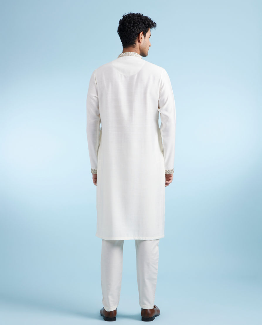 Diwas Men Warm White Festive Kurta