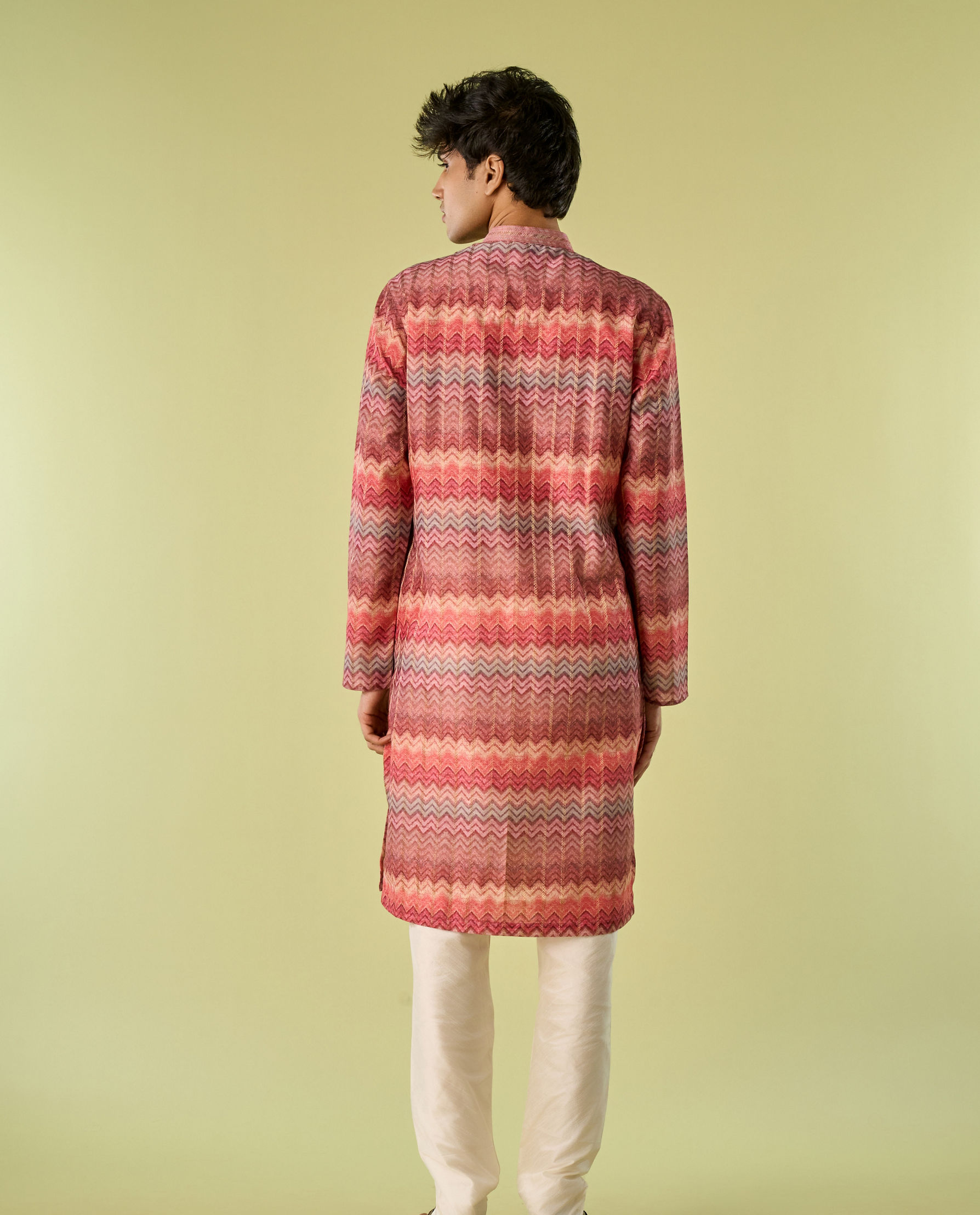 Diwas Men Elegant Coral Kurta