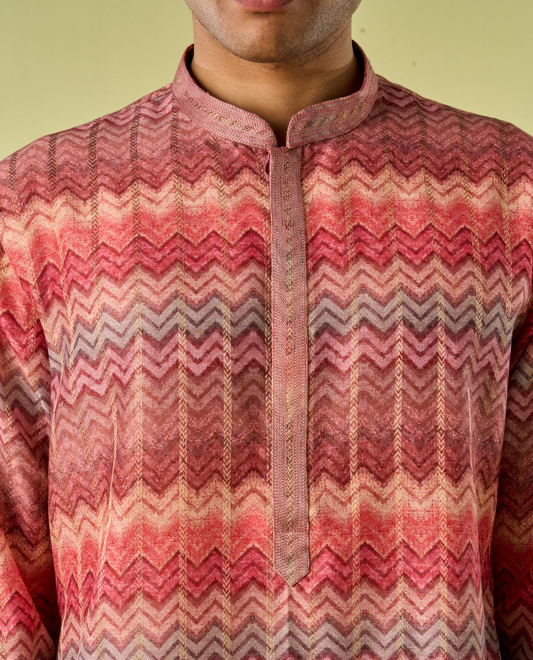 Diwas Men Elegant Coral Kurta