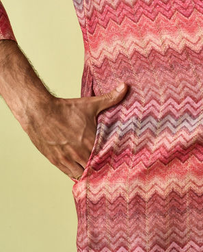 Diwas Men Elegant Coral Kurta