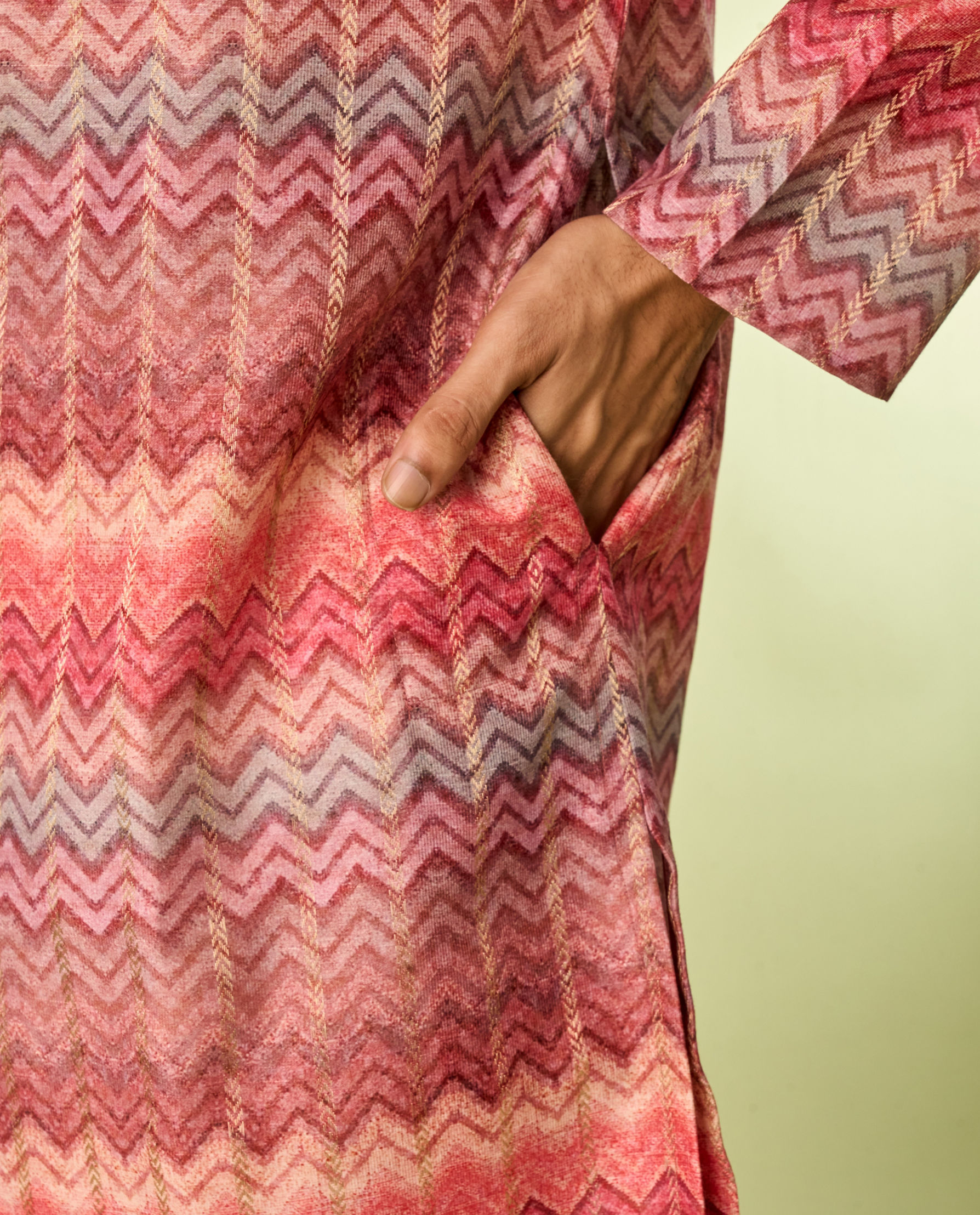 Diwas Men Elegant Coral Kurta