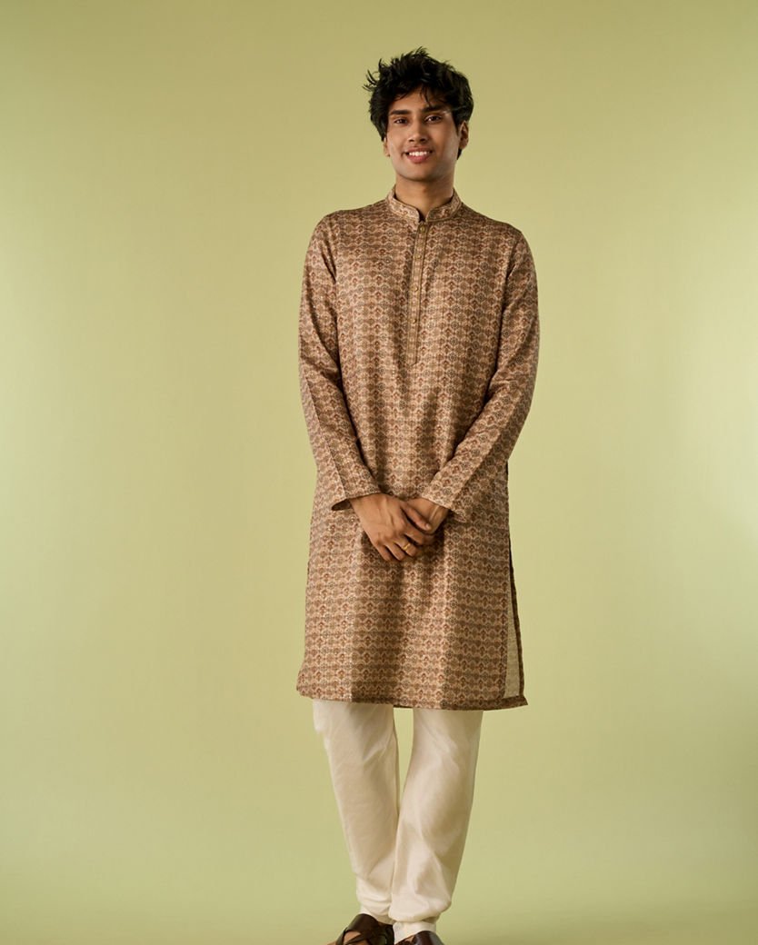 Diwas Men Mehndi Green Kurta