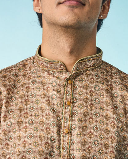 Diwas Men Mehndi Green Kurta