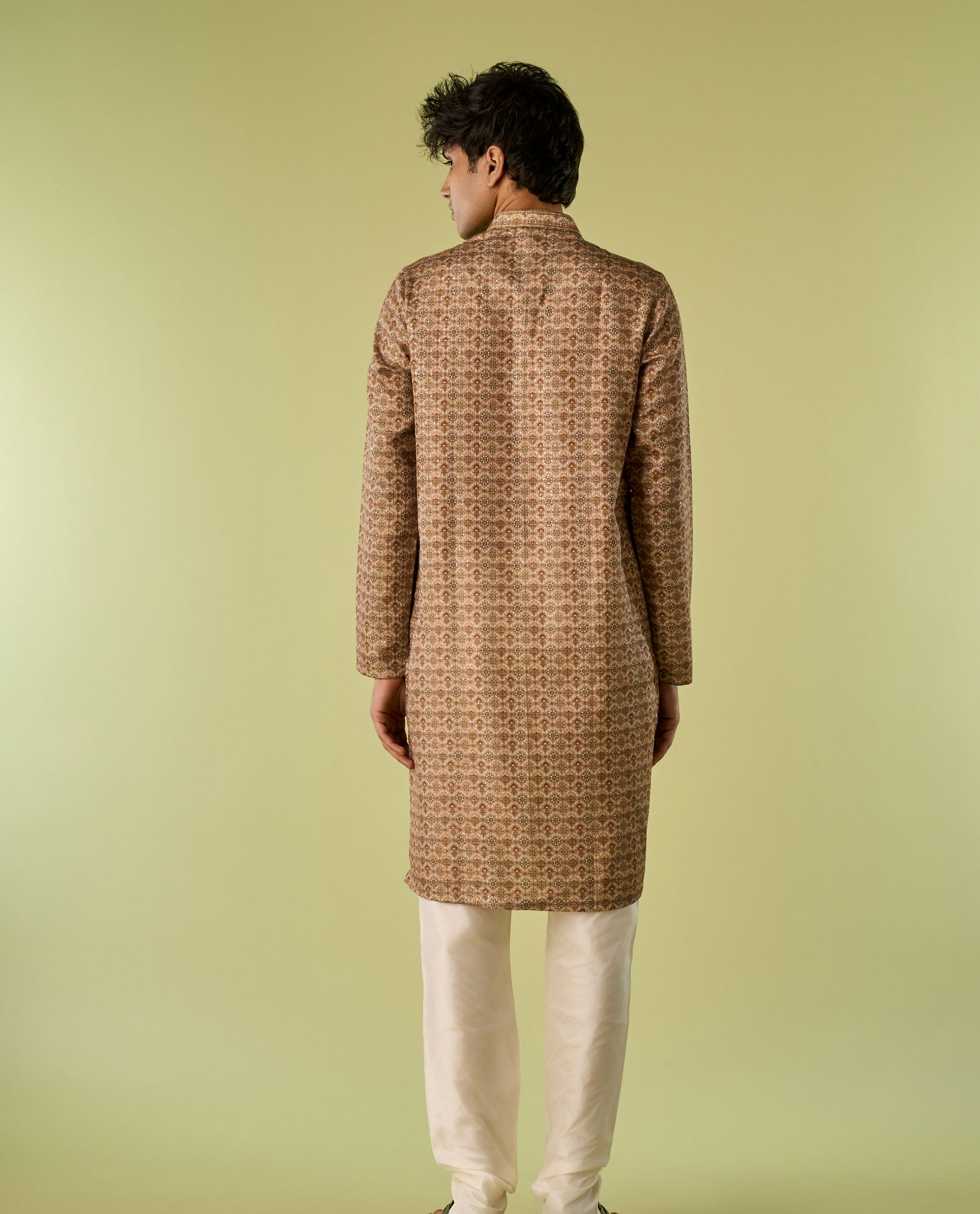 Diwas Men Mehndi Green Kurta
