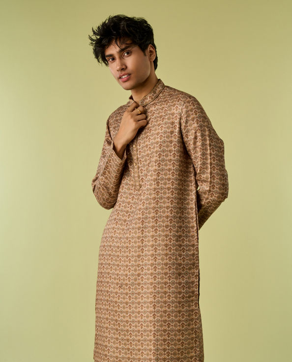 Diwas Men Mehndi Green Kurta