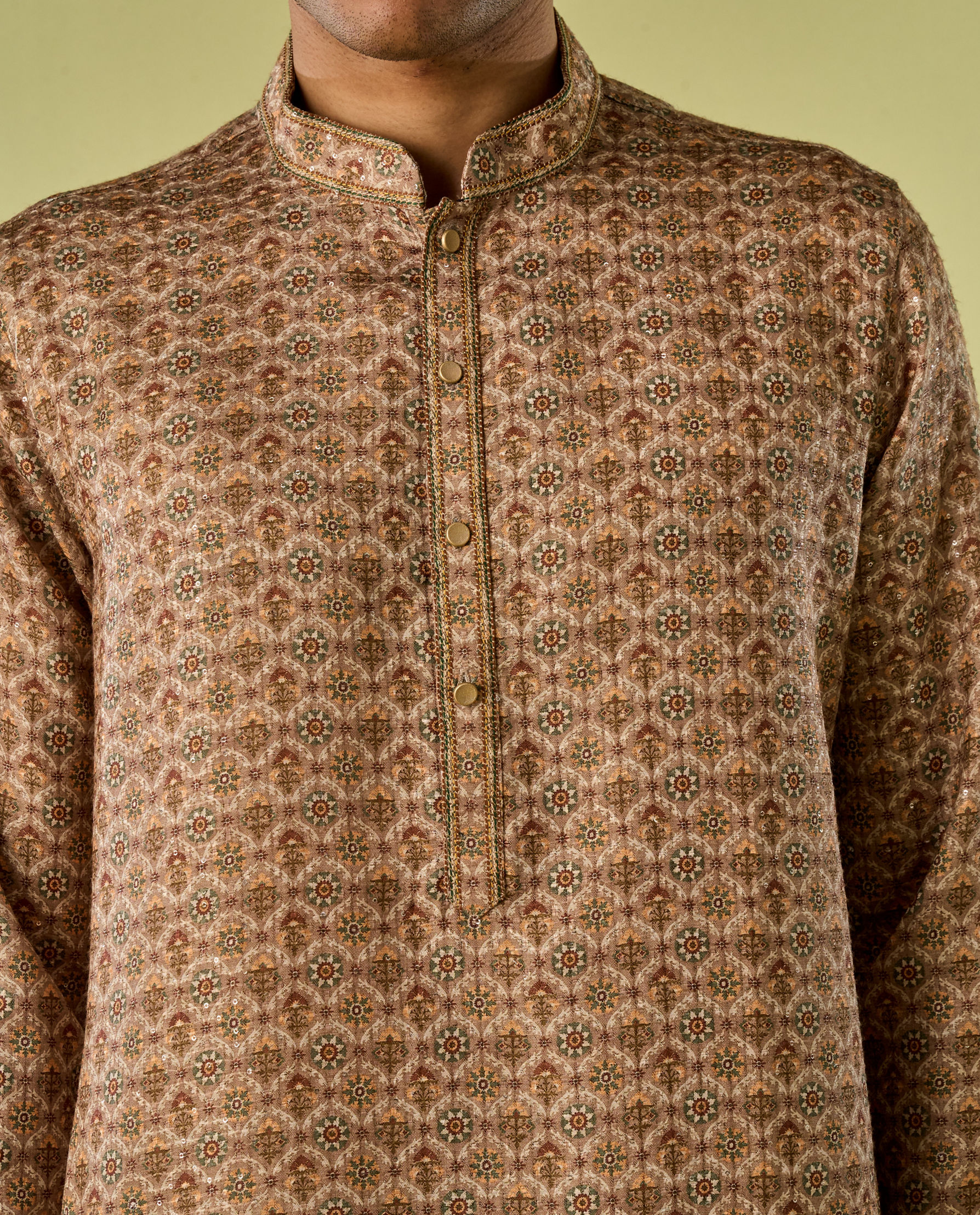 Diwas Men Mehndi Green Kurta