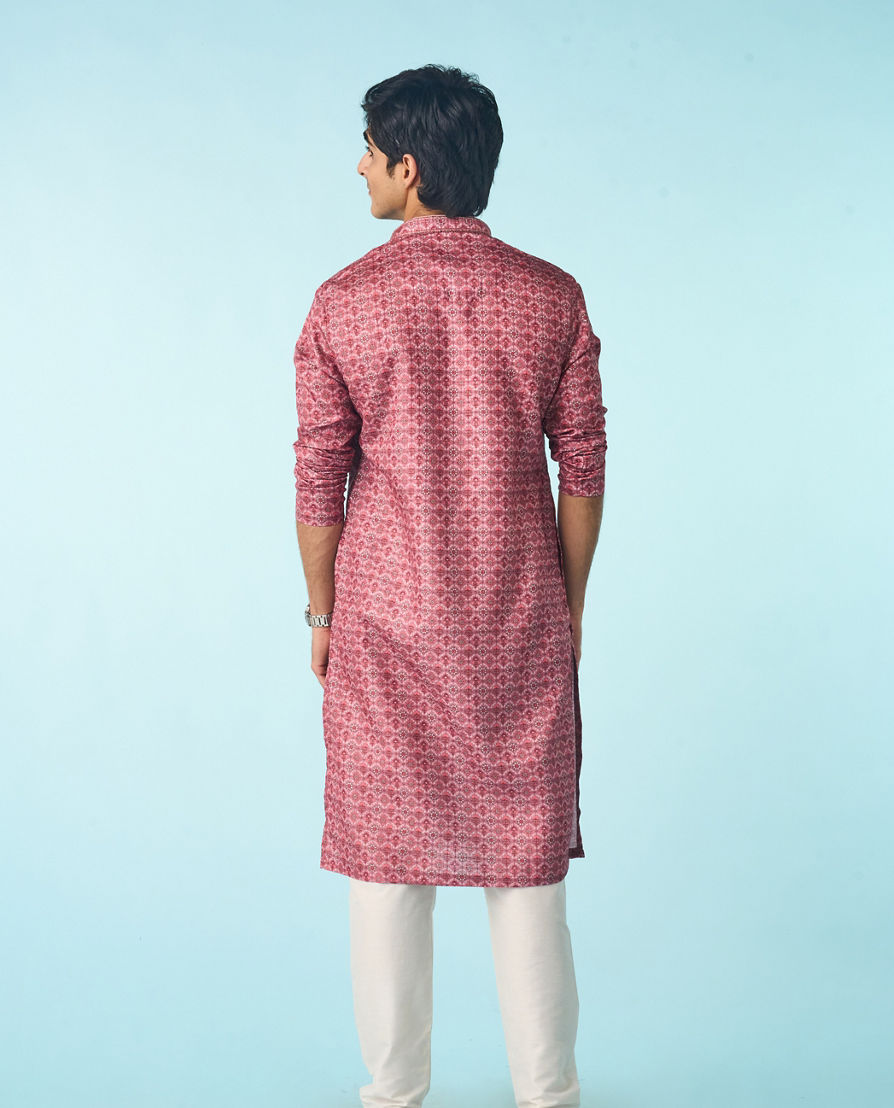 Diwas Men Dusty Pink Festive Kurta
