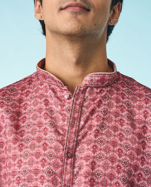 Diwas Men Dusty Pink Festive Kurta
